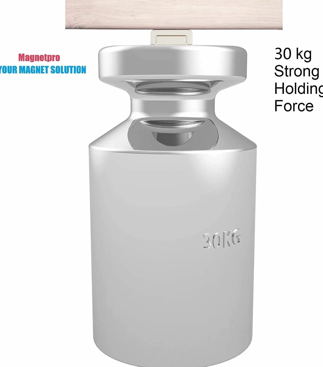 Magnetpro Set 2 magneti rettangolari 30 kg 60 x 13,5 x 5 mm con foro e capsula in acciaio