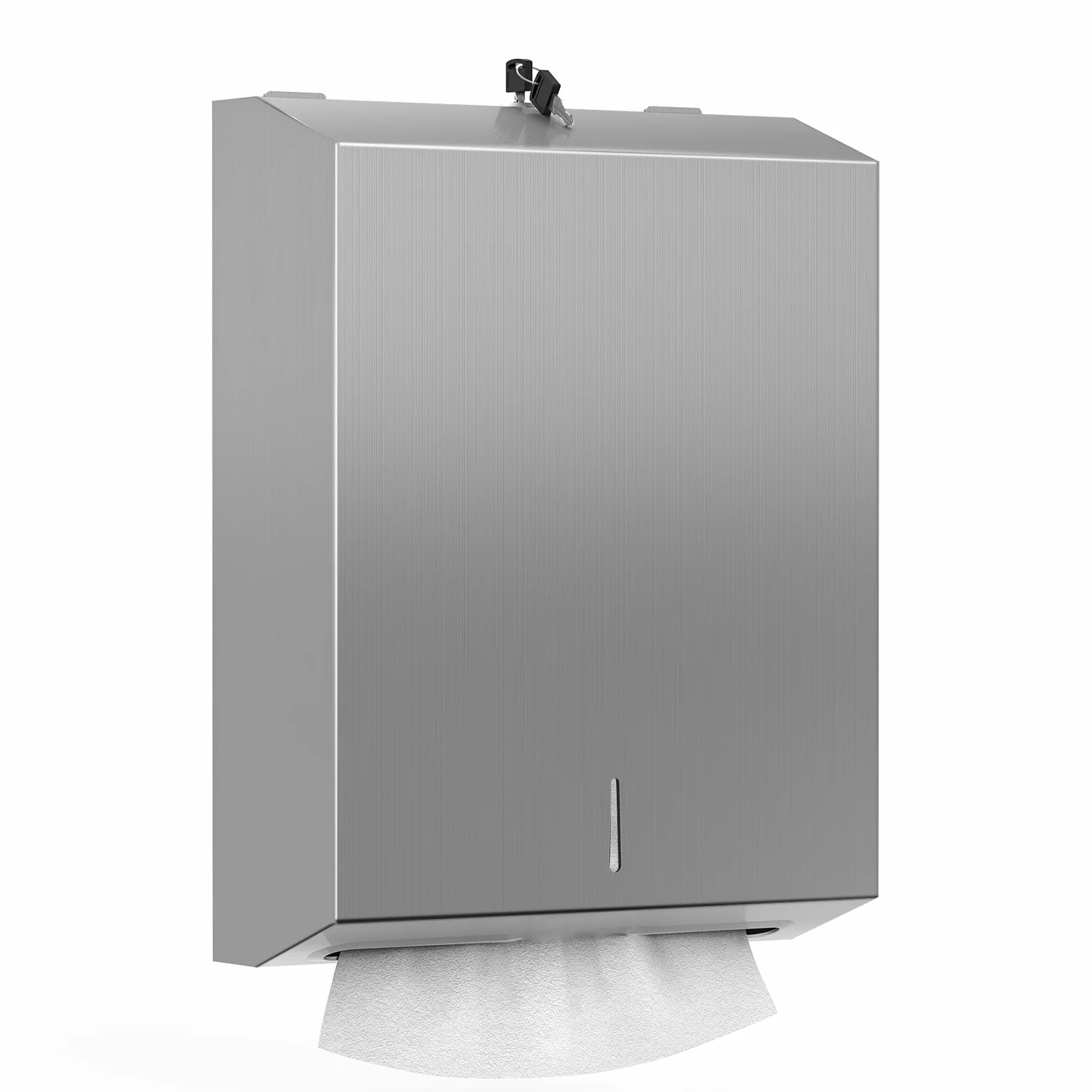 NICEME Distributore Asciugamani Carta Acciaio Inox 350-550 Fogli Argento