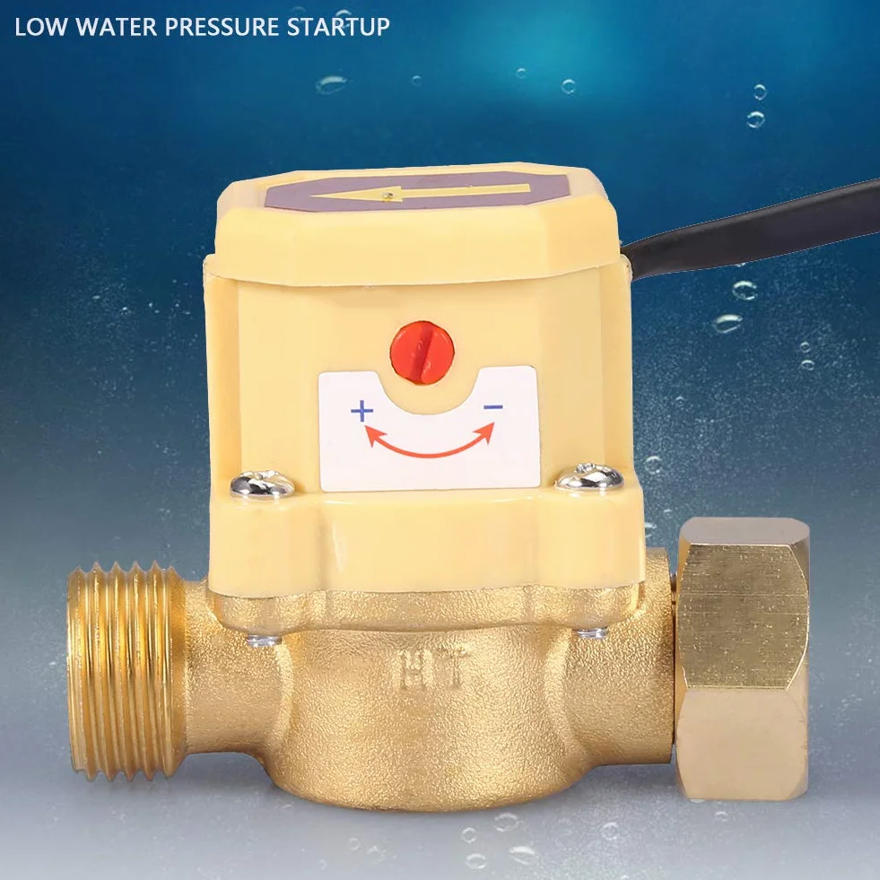 Flussostato Automatico G1/2-G1/2 Pompa Dell'acqua Sensore di Flusso Regolabile 0.6Mpa 220V 1.5A