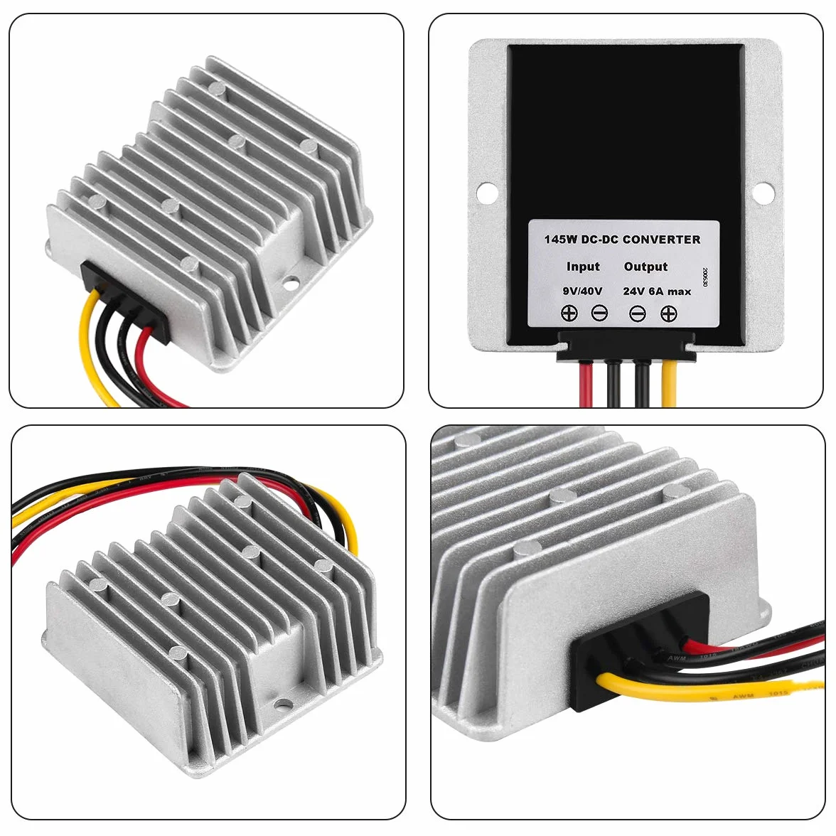 HOMELYLIFE Riduttore di tensione DC Buck Boost 9V-40V a 24V 6A Modulo impermeabile