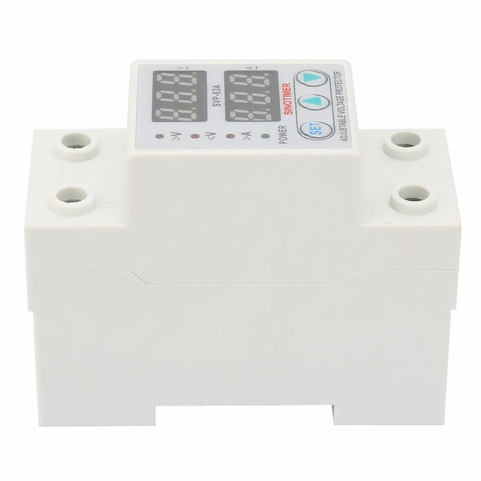 AC230V 63A Protezione Corrente di Tensione per Dispositivo di Protezione Sovratensione/Sottotensione Doppio Display a LED Protezione Monofase a Bassa Tensione Installazione su Guida DIN