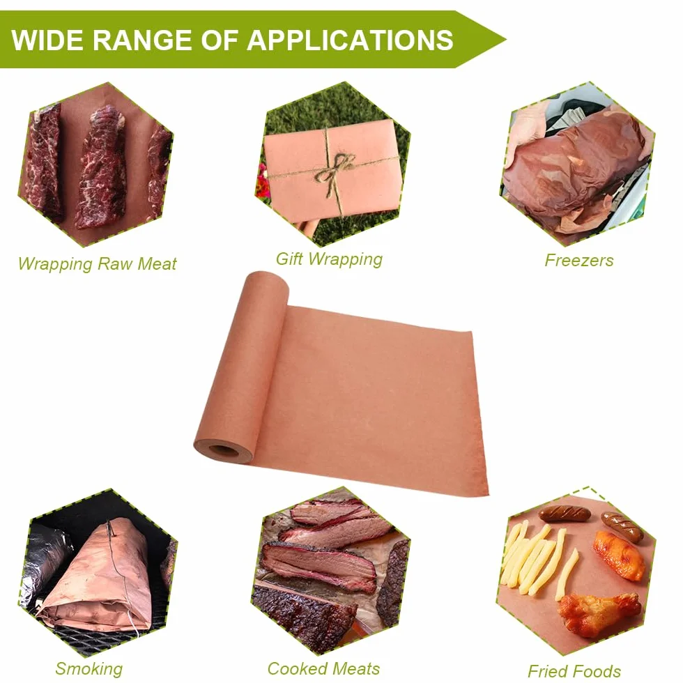 Carta Da Macellaio Rosa In Rotolo, Pink Butcher Paper Roll, Kraft Per BBQ, Grill, Affumicatore, Carne e Pesce (30cm×20m Rotolo)