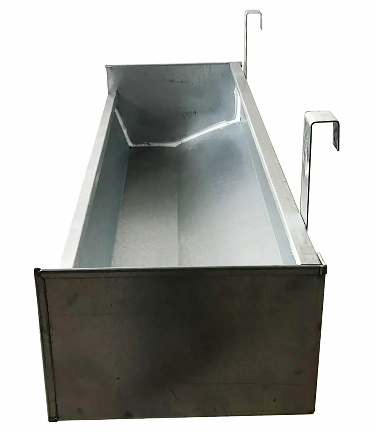 Mangiatoia Abbeveratoio Lineare Multiuso in Acciaio Zincato per Agnelli, Suini, Maialini, Pecore, Capre ed altri. Adatta per Mangime Secco e per Liquidi. Cm 101 x 34 x H 22