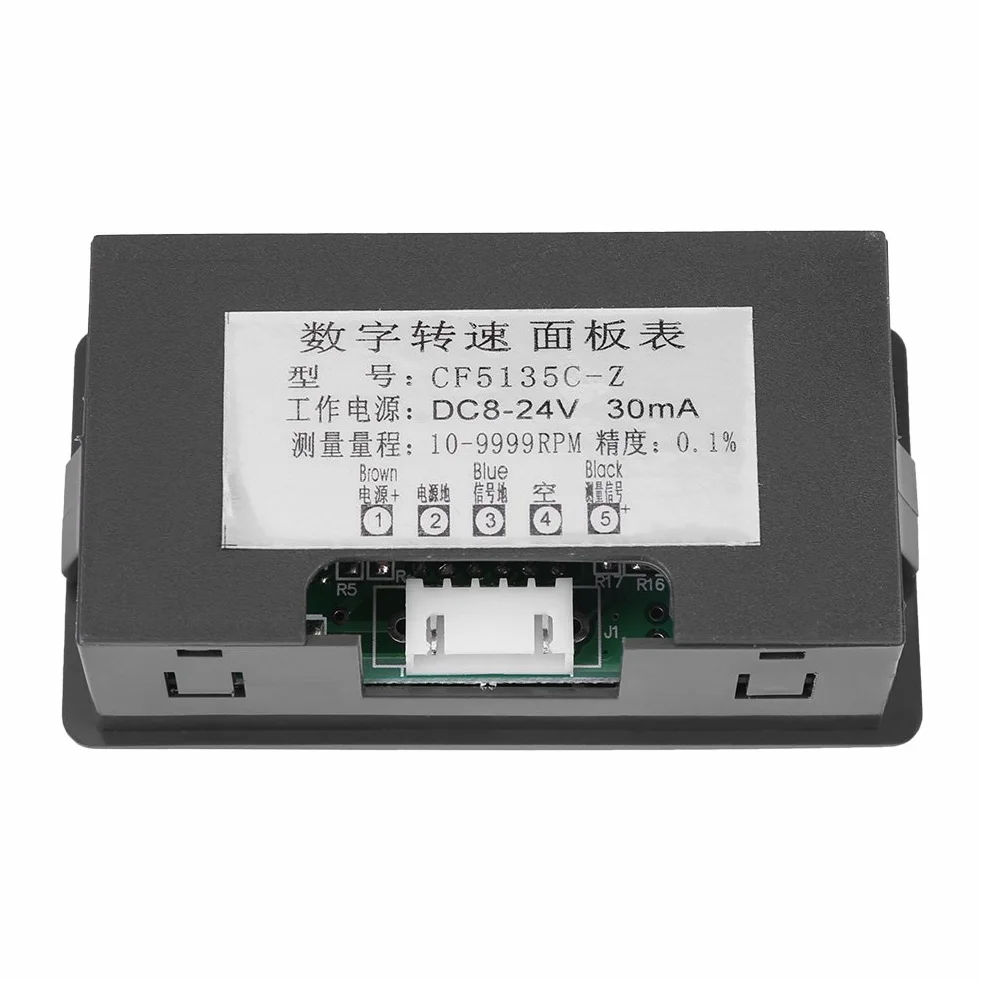 Akozon Tachimetro 4 Digitale LED Contagiri RPM Contametri + Hall Sensore di Prossimità sensore NPN