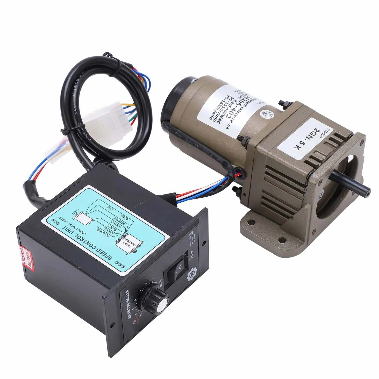 Motoriduttore 220V, Akozon 6W Motore Asincrono Monofase Motoriduttore velocità Reversibile e Regolabile per Industria delle Macchine Utensili, Industria Automobilistica, Macchine Tessili (5K)