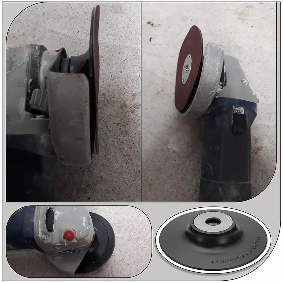 3 cuscinetti di supporto per smerigliatrice angolare in plastica, compatibili con smerigliatrice a disco con filettatura interna M14, diametro 115 mm