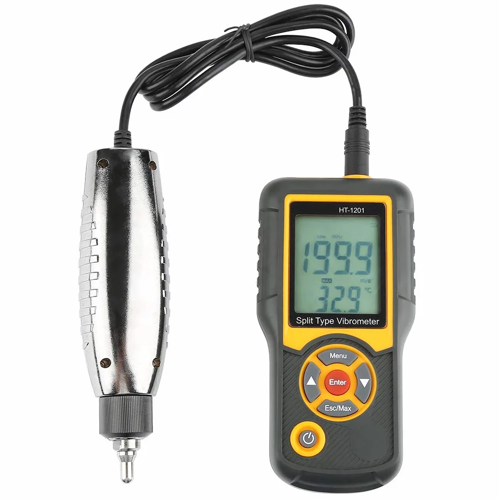Generic Misuratore di Vibrazioni Digitale Ad Alta Precisione, Misura la Temperatura in ℃ e ℉, Perfetto per Produzione Meccanica, Energia Elettrica, Ingegneria Chimica, 1 X Misuratore di Vibrazioni