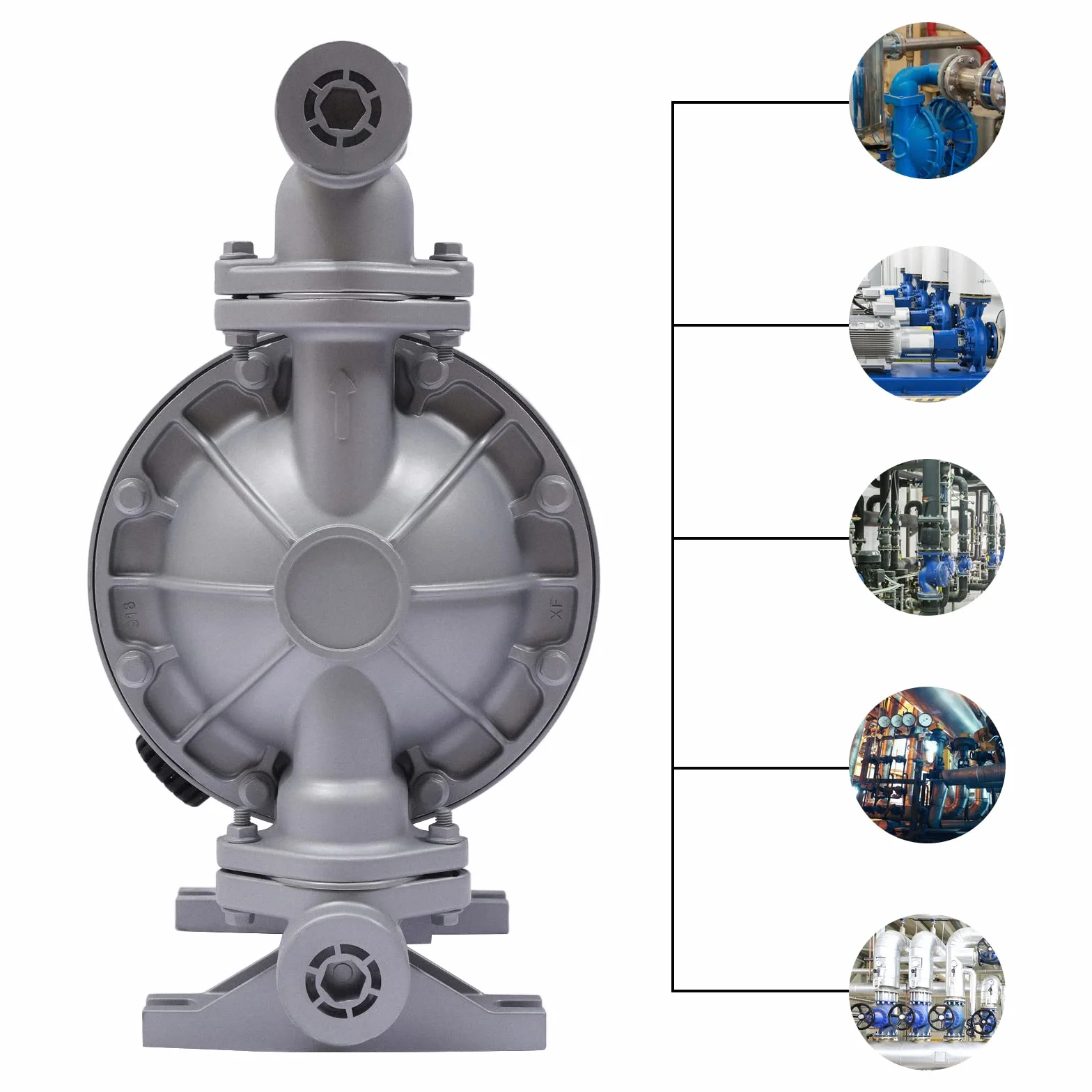 QBK-40L Pneumatico Doppia Membrana Pompa Aria Funzionamento 140L/min 0.69MPa Alluminio Resistente agli Chimici Per Acqua Olio Industria