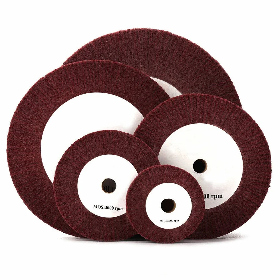 Ruota per lucidatura in fibra di nylon da 4 pollici Disco abrasivo in nylon mola disco in tessuto non tessuto disco per lucidatura abrasivo 320-Grit