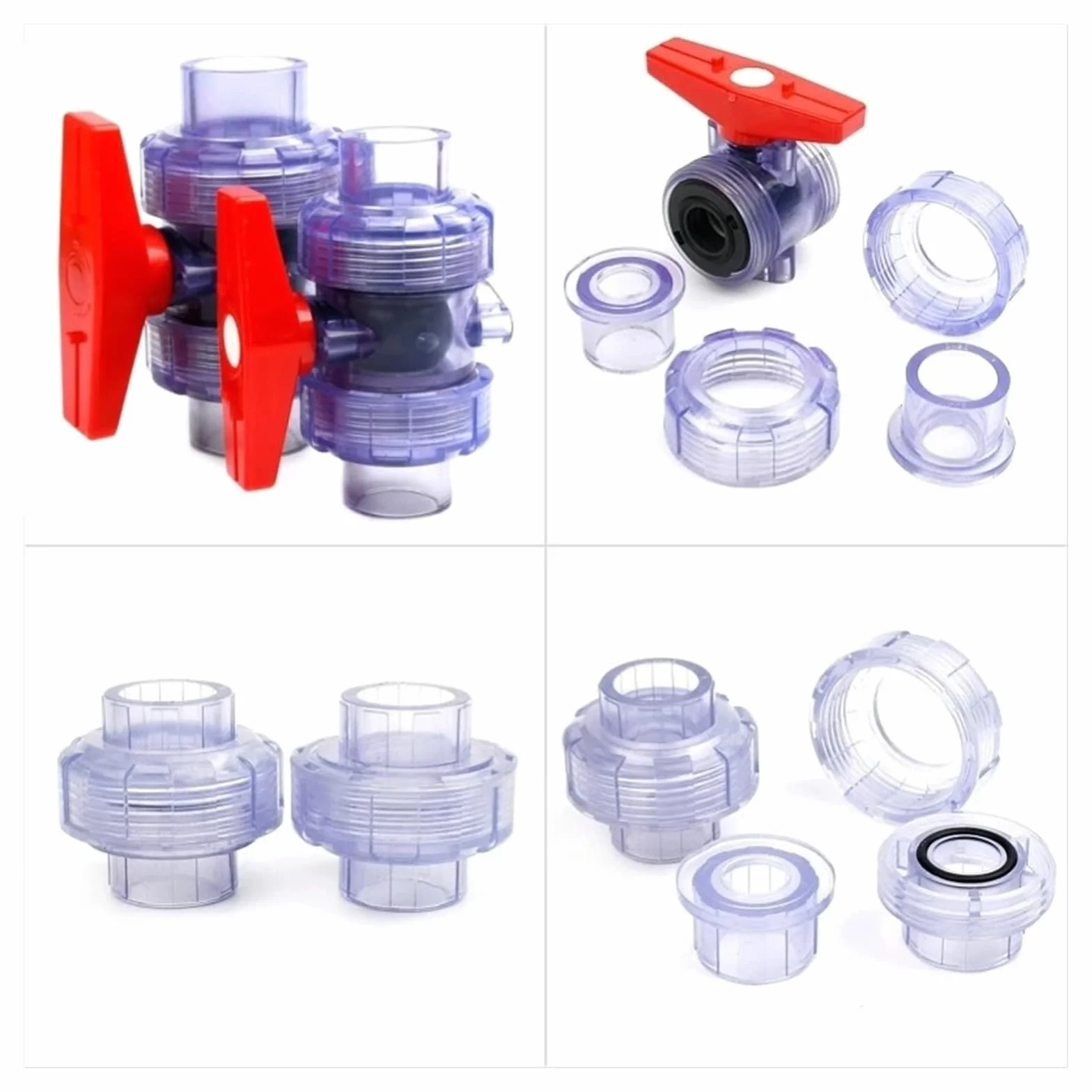 Raccordi for tubi in UPVC trasparenti blu da 20~63 mm, raccordi rapidi for tubi di drenaggio for acquari, valvole di giunzione for tubi di irrigazione da giardino(Flange Plate,50mm (1PC))