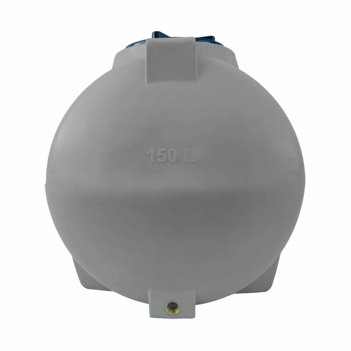 Varile Serbatoio per acqua potabile da 150 l, colore grigio, senza BPA, filettatura in ottone integrata da 3/4", prodotto in EU, adatto per alimenti, orizzontale