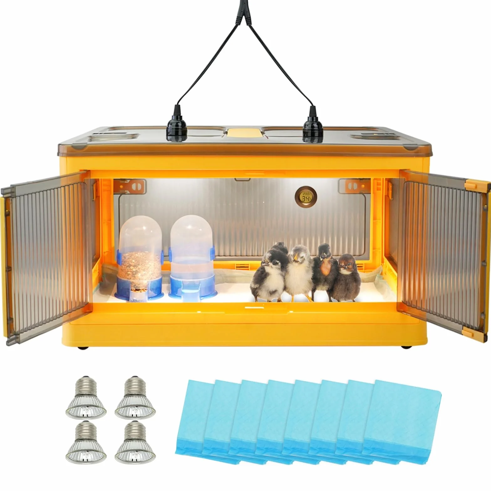 Chioccia Artificiale Per Pulcini, Scatola Per Incubatrice Per Pulcini, Abbeveratoio E Mangiatoia Per Pollame, Lampada Riscaldante Per Cuccioli, Anatre, Uccello, Gatto Piastra Riscaldante