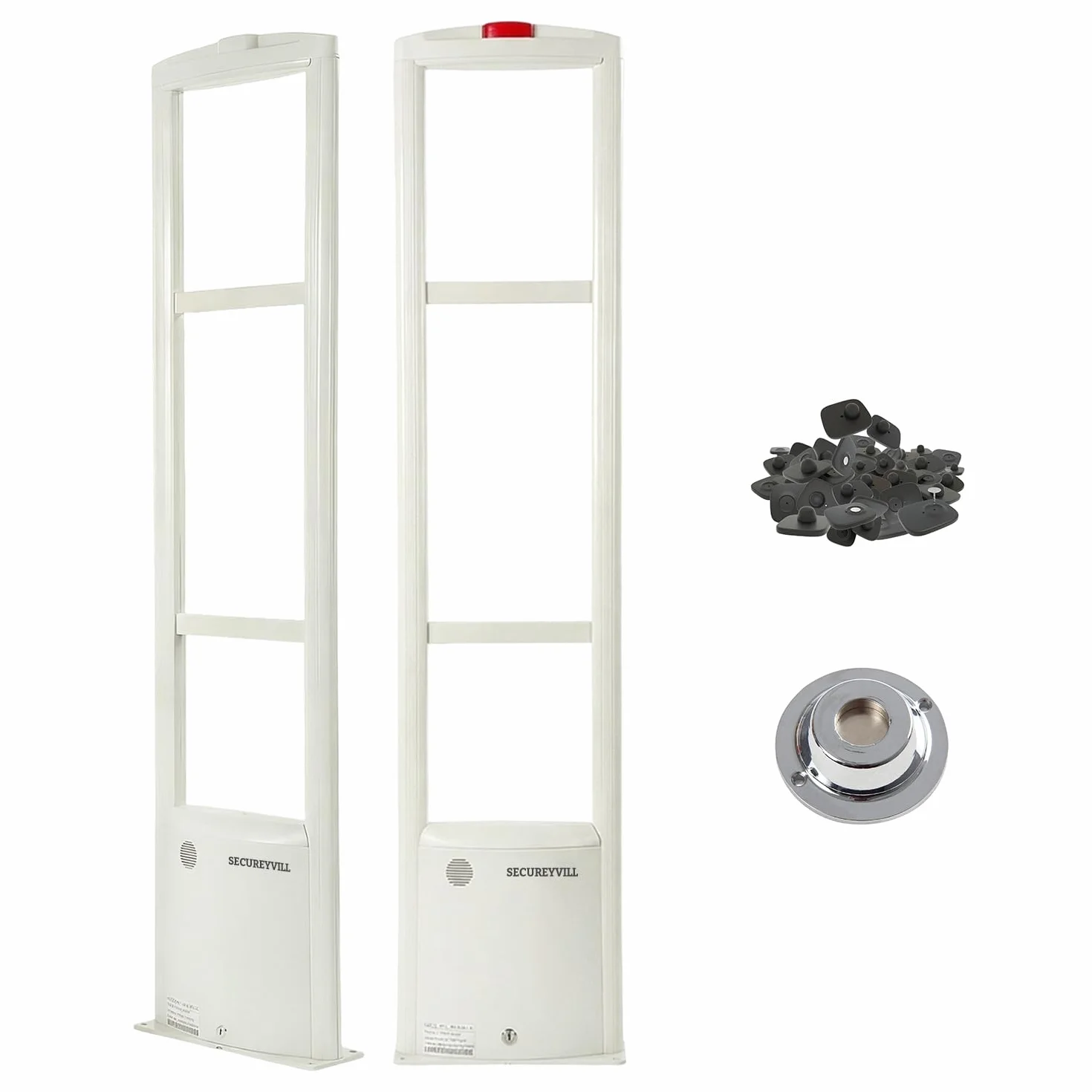 Sistema Antenne Antitaccheggio per Negozio, EAS RF 8.2mhz Cancelli Sicurezza Negozio con 100 Etichette, Magnetica Antitaccheggio, Adatto a Supermercati, Negozi di Moda e Centri Commerciali