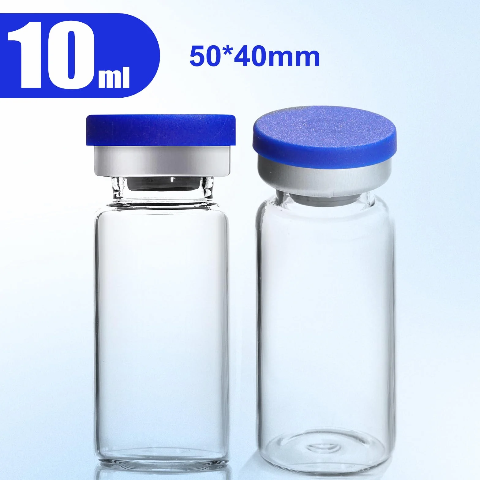 Flaconcini di vetro da 10 ml, vuoti, sterili, con tappi e gomma, fiale sigillate in laboratorio per campioni di liquidi (10 pezzi)