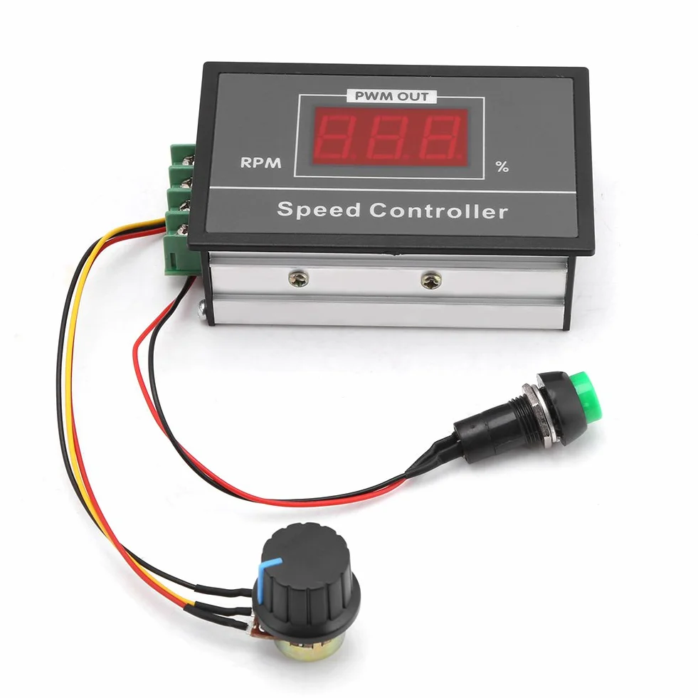 Regolatore di Velocità Regolabile DC con Display Digitale, Controllo Velocità Motore PWM con Interruttore DC 6V-60V