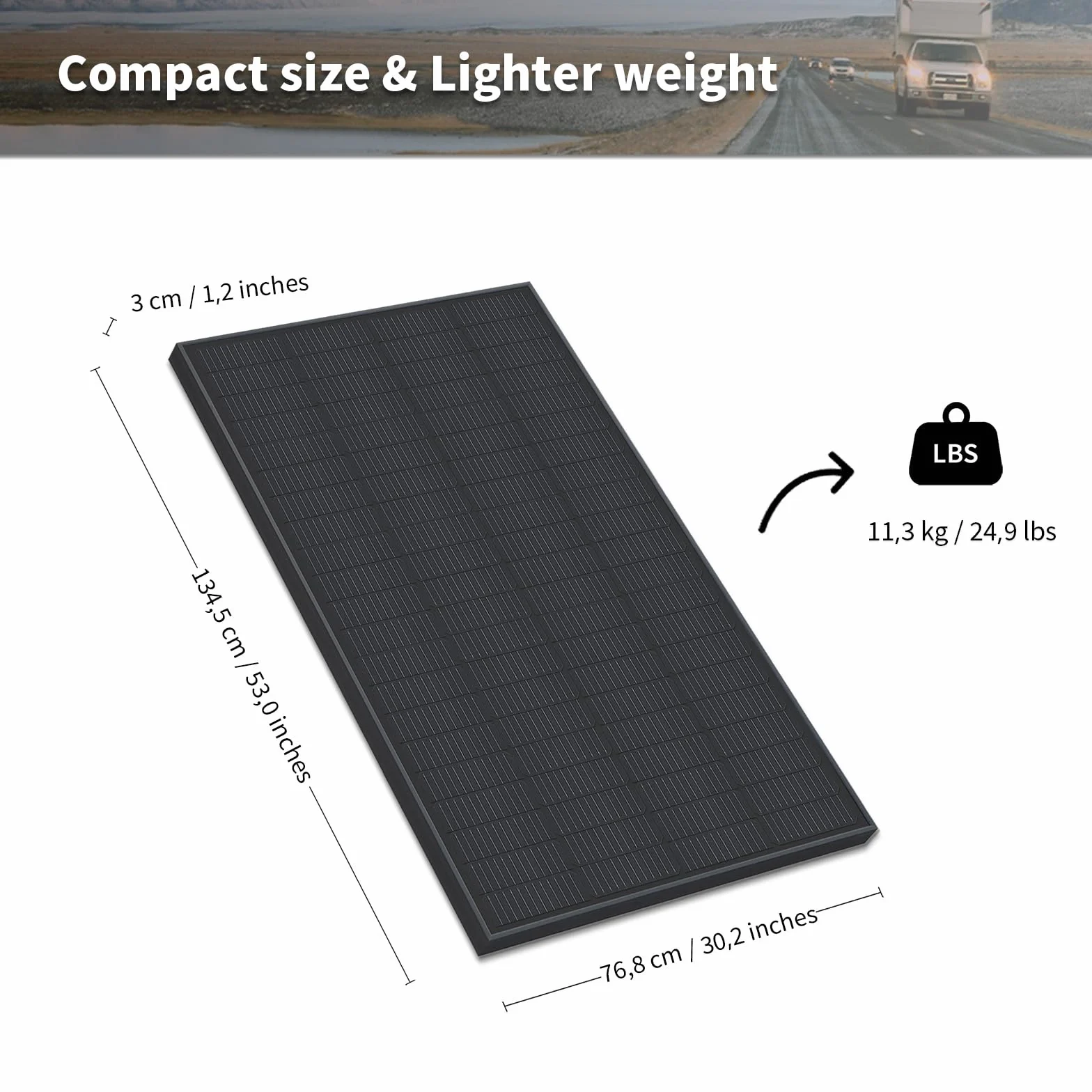 Pannello Solare Monocristallino Tipo N 220W 12V Nero – Modulo Solare ad Alta Efficienza per Camper, Barca, Balcone, Tetto, Batterie 12V e Centrali Elettriche Portatili