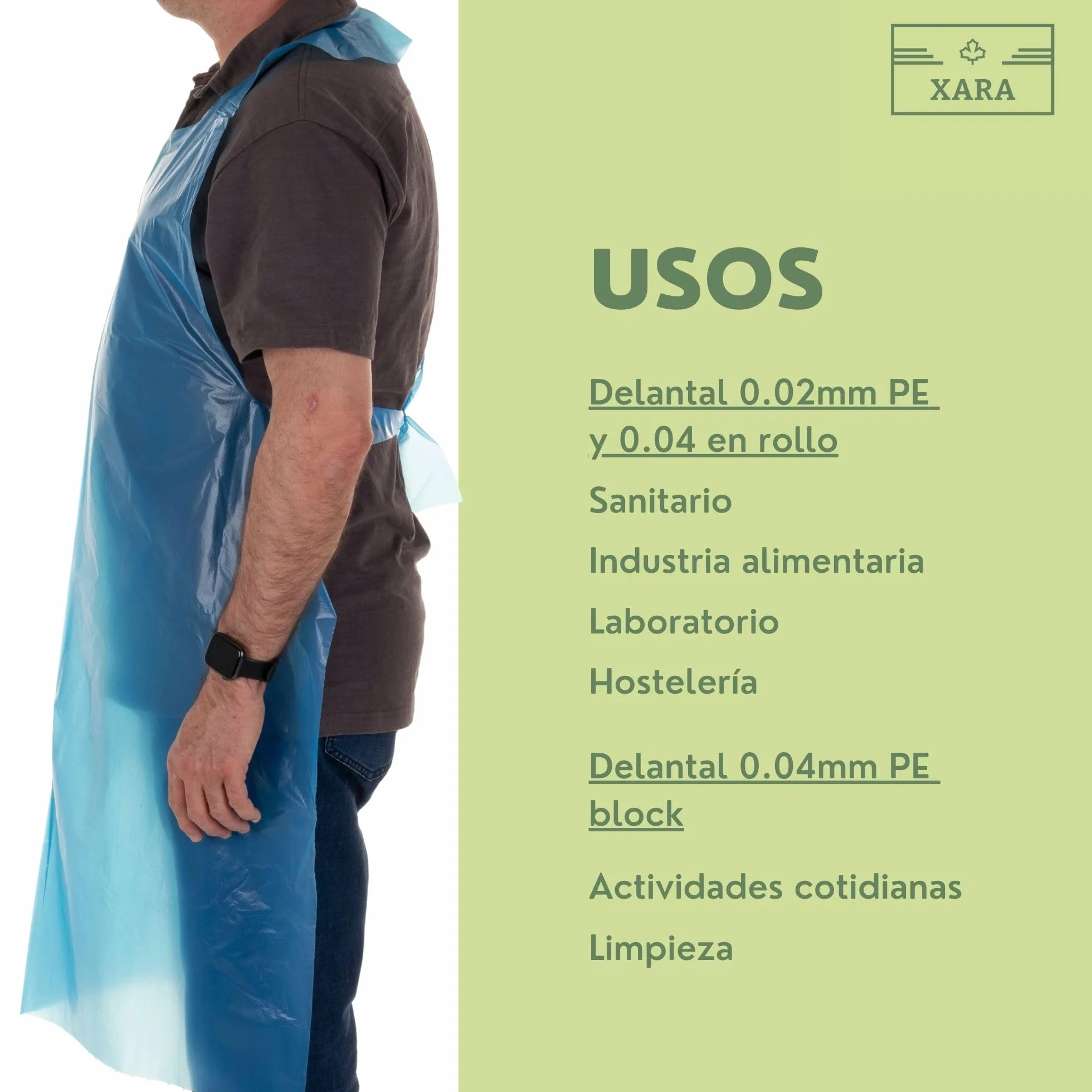 XARA Grembiuli Plastica in Polietilene per la Protezione Igienica degli Alimenti - Pack 100 - Grembiuli Monouso - Grembiule Usa e Getta Monouso Cucina