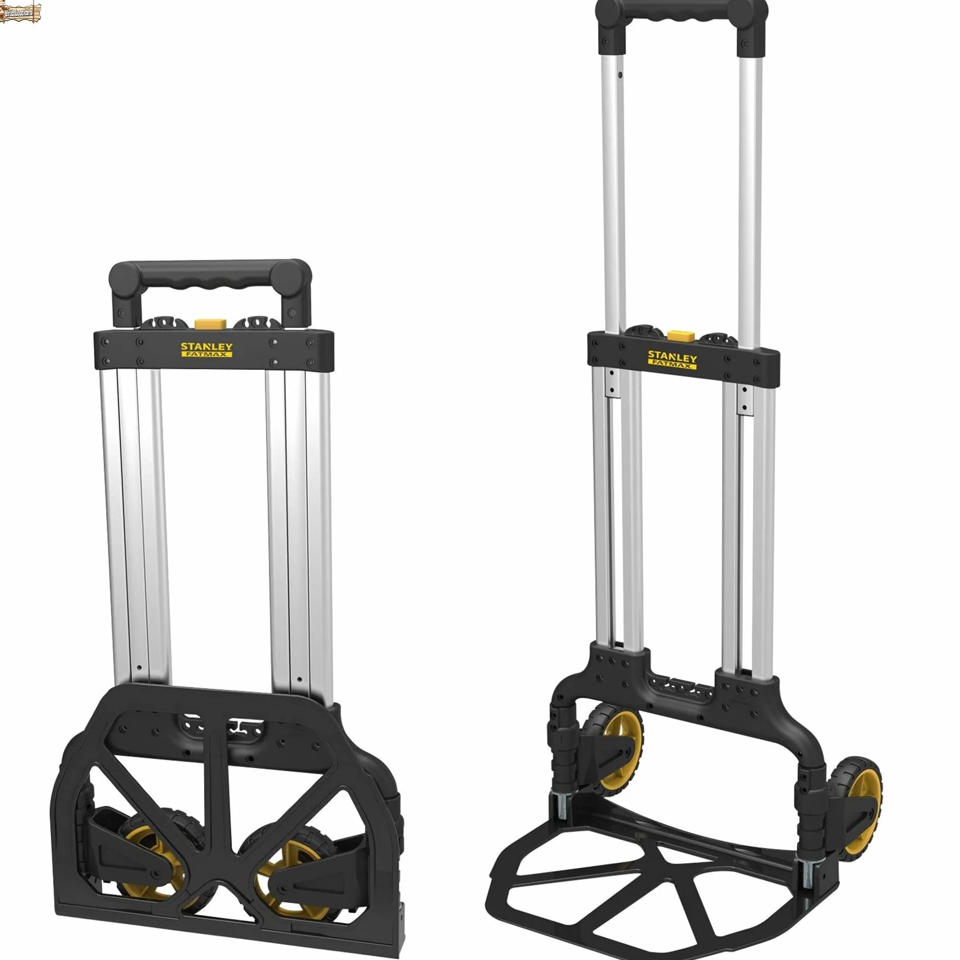 BricoLoco Carrello pieghevole in alluminio professionale a mano di carico fino a 125 kg, per riporre e trasloco, leggero e robusto, manico regolabile, design compatto