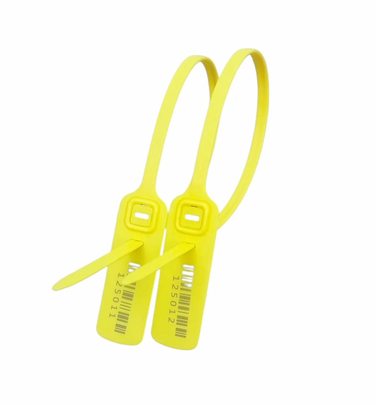 1000 x 40 cm Guarnizione di sicurezza in plastica gialla con cinghia piatta – numerate con codice a barre, antimanomissione – per container, gabbie, carrelli, spedizioni di alto valore