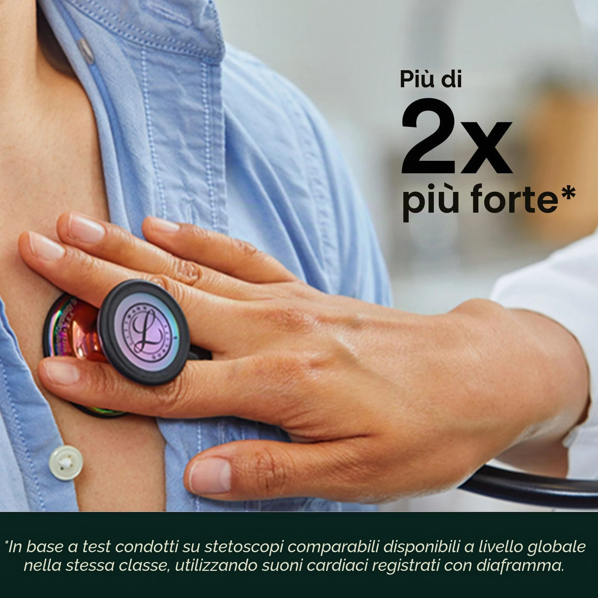 3M Littmann Stetoscopio diagnostico Cardiology IV, testina con finitura nera, tubo auricolare nero, connettore e archetto rossi, 69 cm, 6200