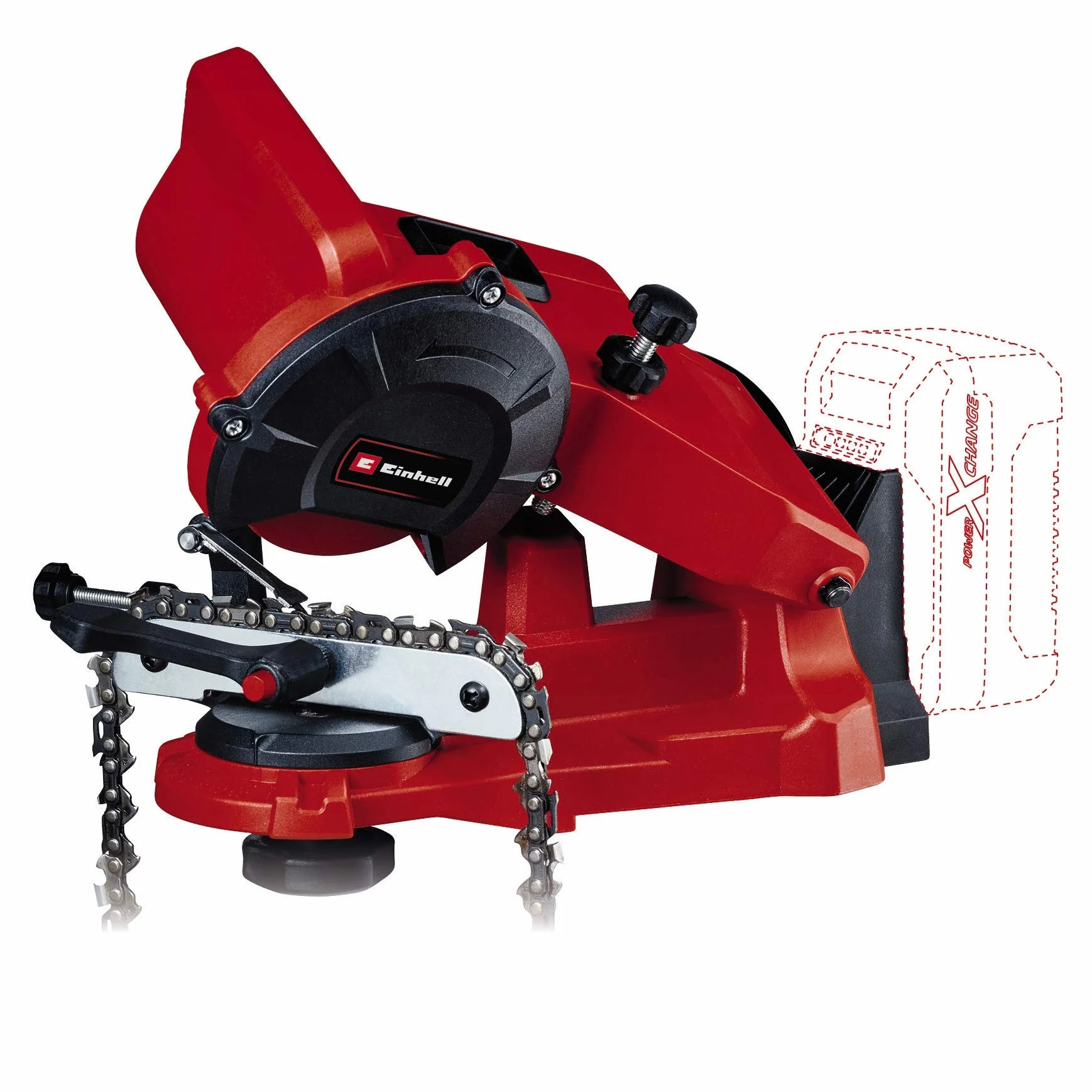 Einhell GE-CS 18 Li-Solo Affilacatene a batteria Power X-Change (18V, giri al min. 6500, Disco abrasivo spessore 3,2 mm, senza batteria e caricabatteria)