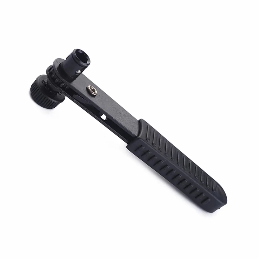 Mini Cricchetto Nero Inserti 1/4 in Acciaio e Pvc, Chiave Compatta Rotazione 360°