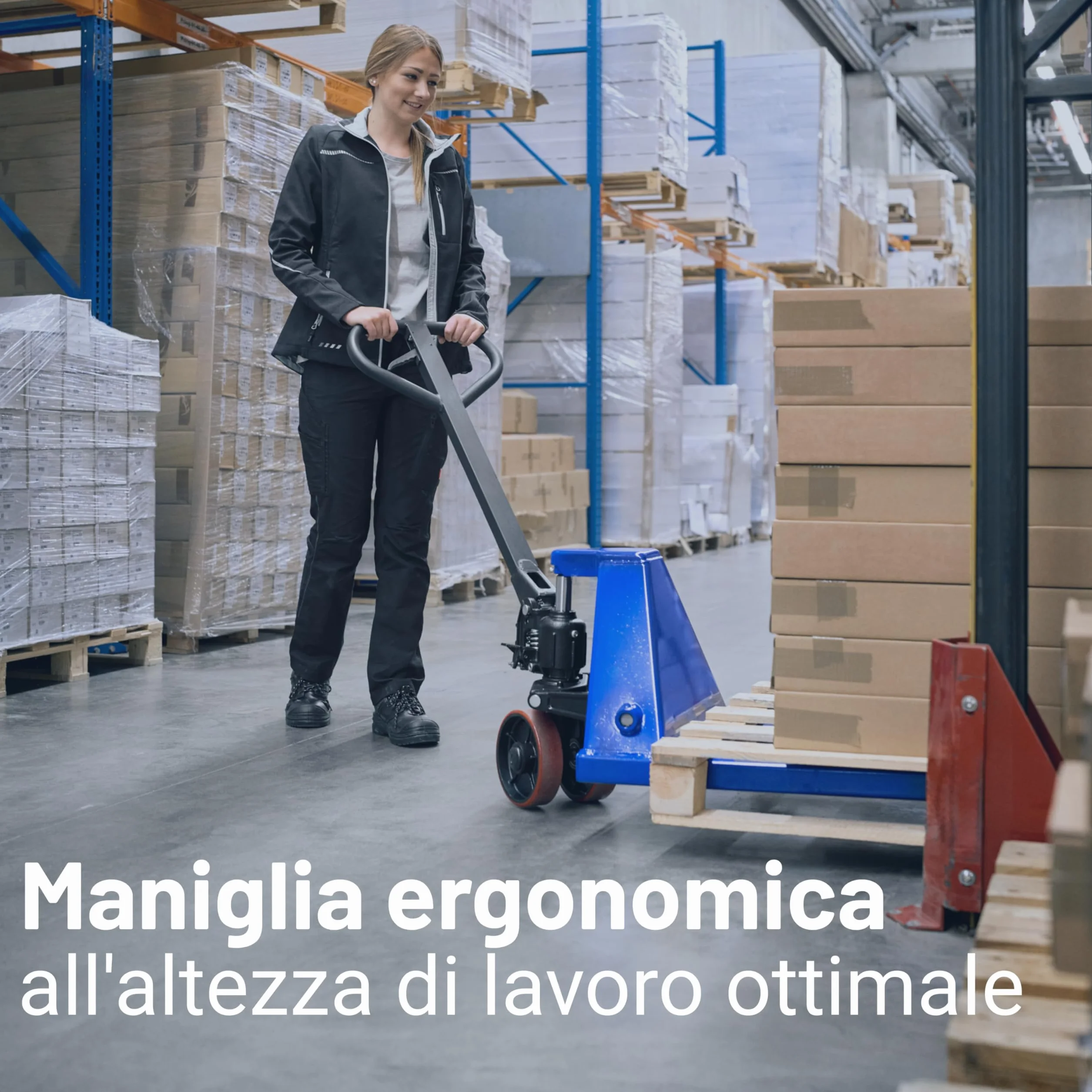 Pallit Transpallet manuale FIVE-R | portata 2500 kg | lunghezza delle forche 1150 mm | ruote in gomma | carello elevatore