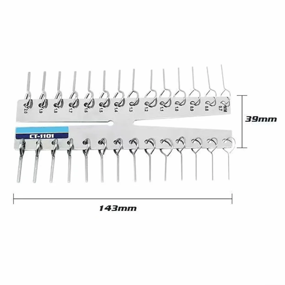 Strumento di misura per tubo capillare per la misurazione del diametro interno esterno | Calibro di precisione in acciaio inossidabile | per diametro interno da 0,007 mm a 2 mm, diametro