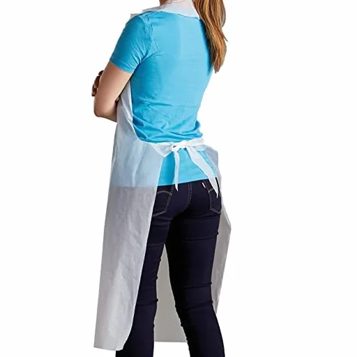 ThomsonJames Grembiuli usa e getta in plastica, 100/scatola, bianco, unisex, bianco, Taglia unica