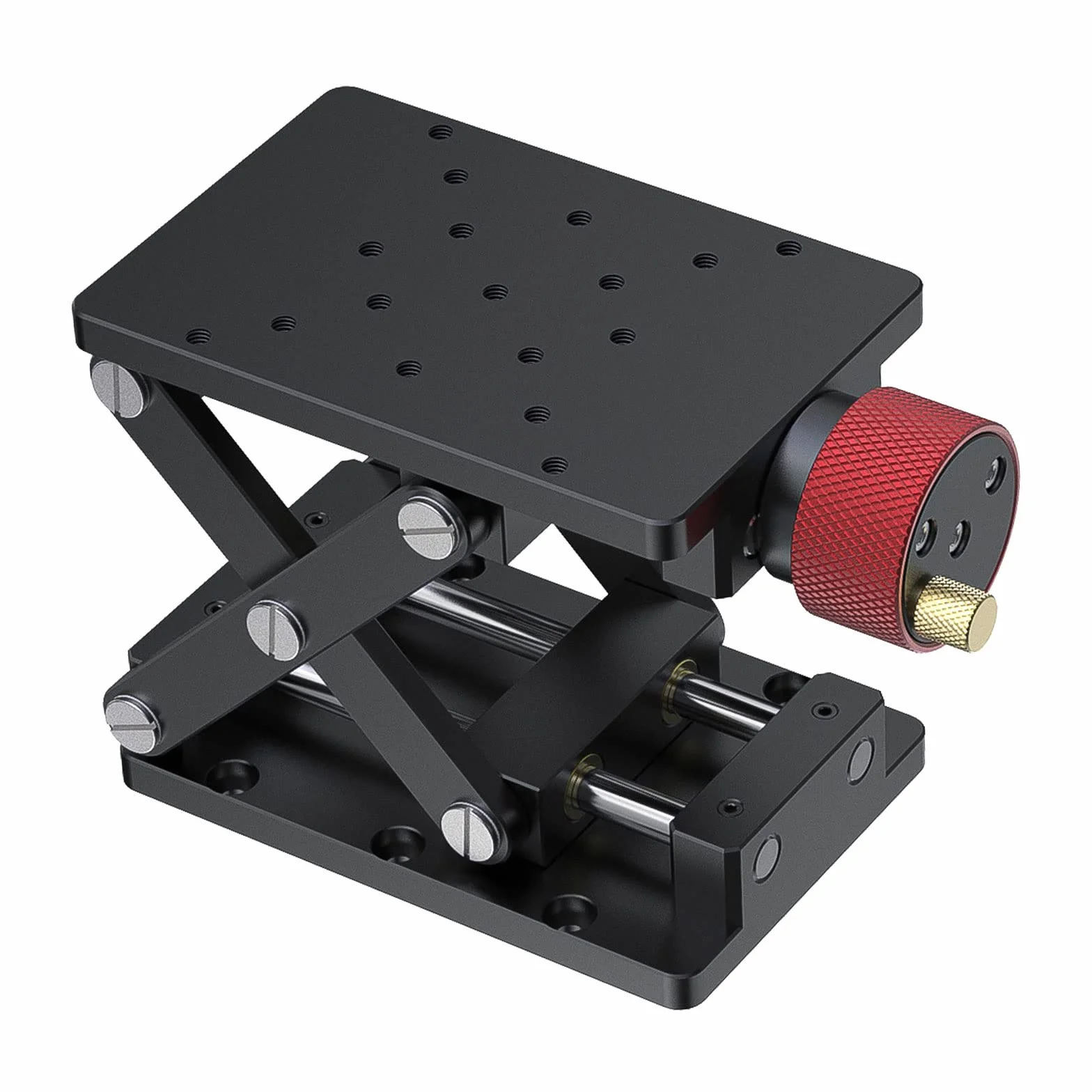 Piattaforma di sollevamento manuale, Piattaforma di sollevamento precisa dell'asse Z in lega di alluminio 55mm scorrevole ottica alta precisa dell'ascensore del laboratorio di controllo manuale Jack