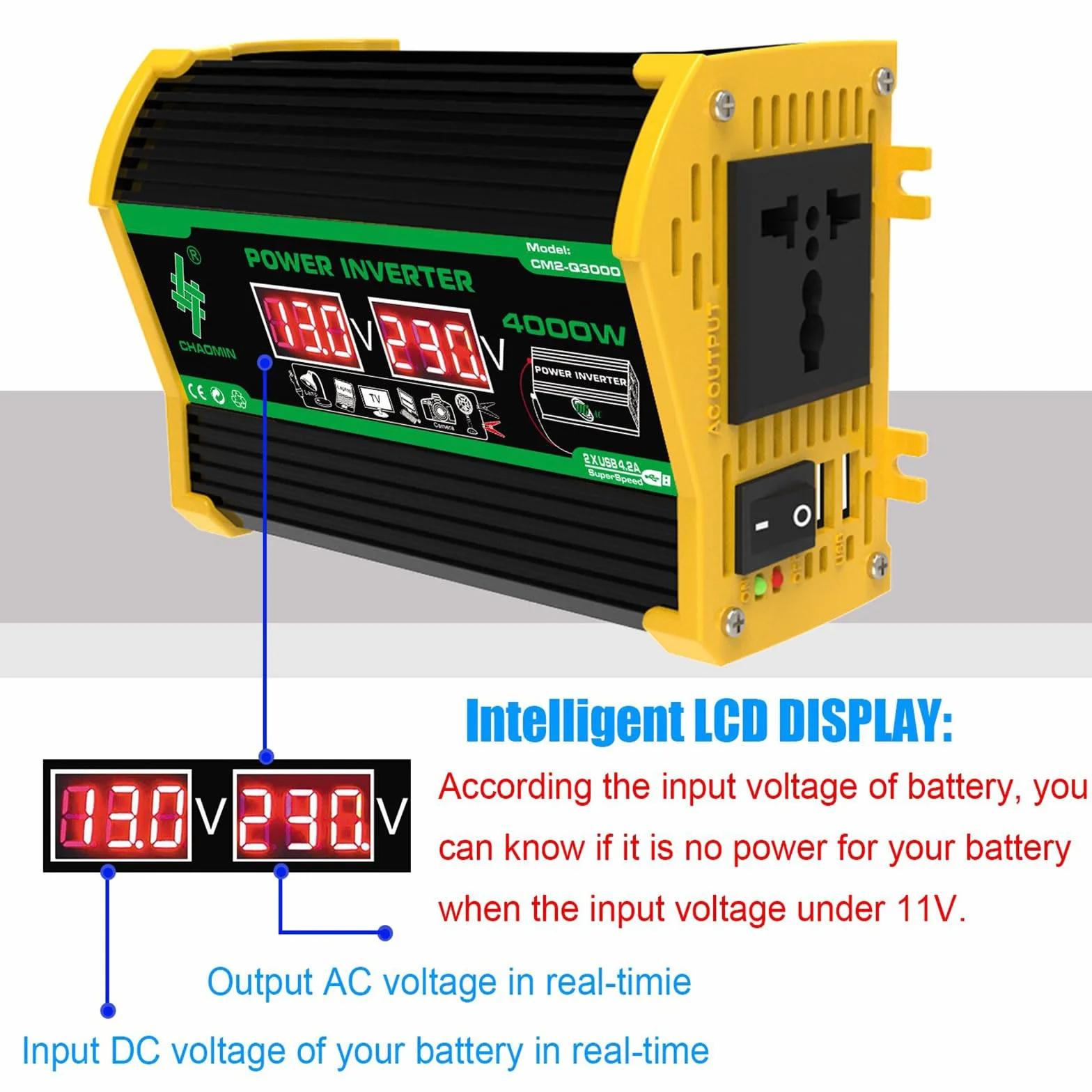 Kit Pannello Solare off-Grid da 4000 W con Pannello Impermeabile da 100 W e regolatore di Carica da 12 V 50 A for Campeggio e Uso all'aperto(Black)