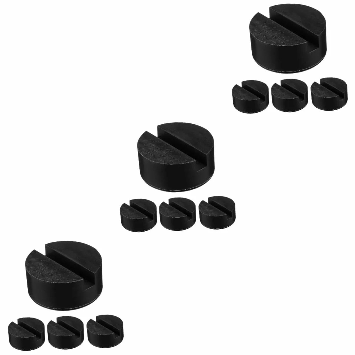 TOPBATHY 3 Set Blocco Di Gomma Veicolo Jack Pad Cavalletto Gomme Cuscinetto Del Martinetto Del Carrello Tampone Di Saldatura Per Presa Per Cric Per Auto Gomma Da Cancellare Nero 4 Pezzi * 3