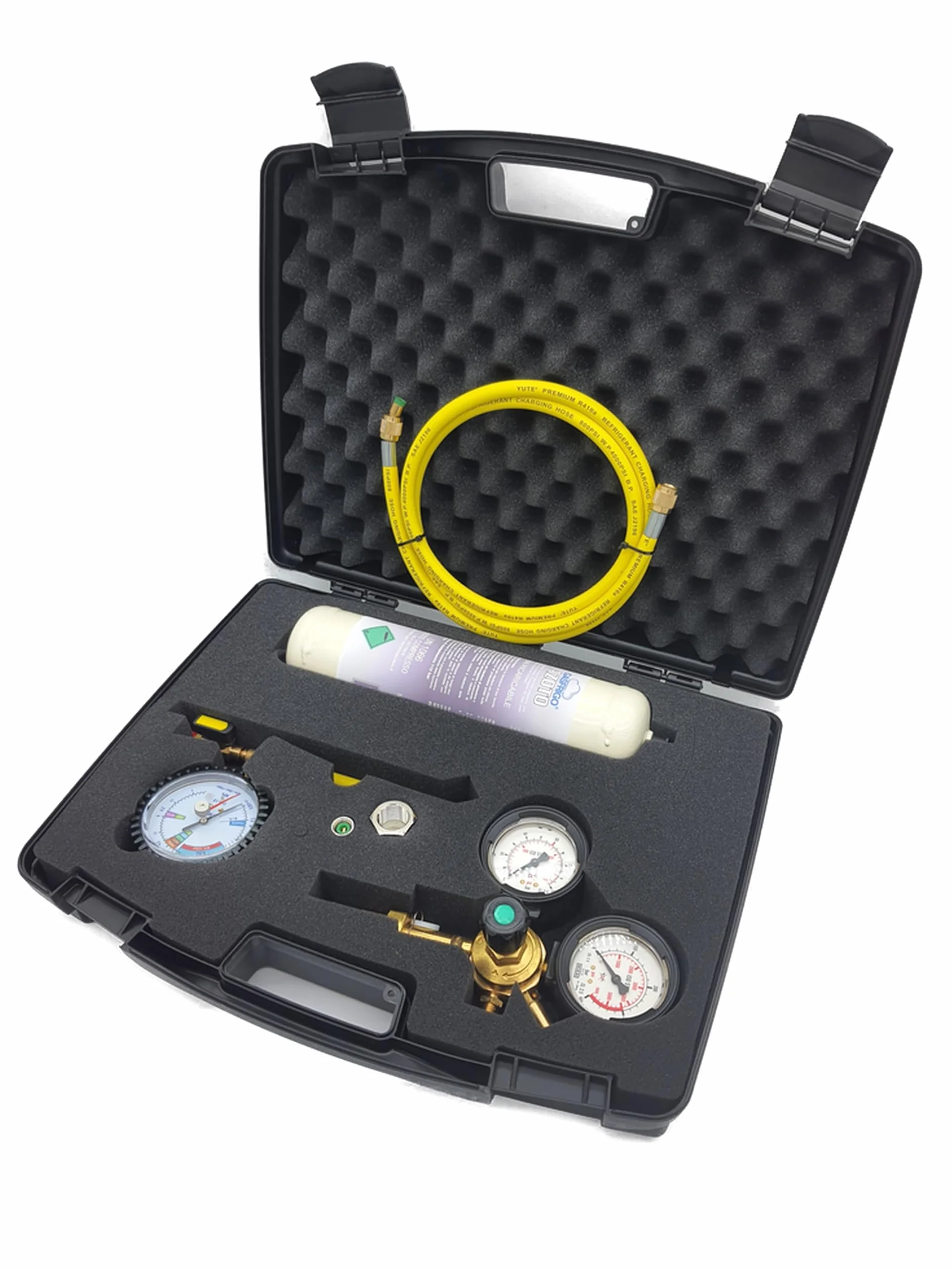 Kit azoto con riduttore di pressione 0-60 bar - prova tenuta impianti condizionamento - per bombole ricaricabili ed usa e getta