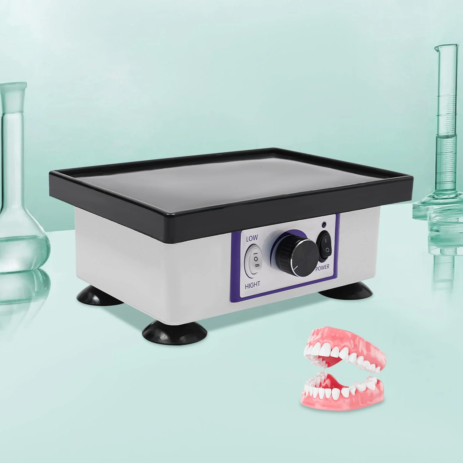 Oscillatore Quadrato Dentale Vibrazione per Gesso Vibrazione per Laboratorio 150W Kit per Laboratorio Odontoiatrico Ospedale Dentista Clinica - 24×18×10cm