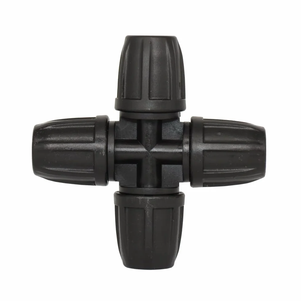 50 PZ Tubo Croce Splitter Acqua Con Serratura Tubo Da Giardino Barb Connettore for Irrigazione Dell'acqua Giunto 8/11mm 3/8 ''Tubo