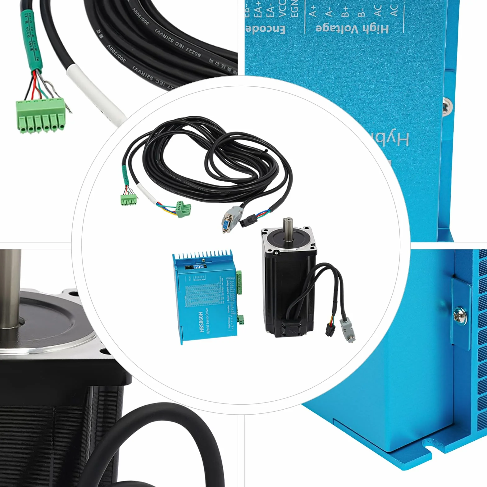 Kit motore passo-passo Nema 12 Motor HBS860H Stepper Motor Driver Closed Loop Stepper Motor Driver con driver e cavo per stampante 3D per macchina per incidere CNC
