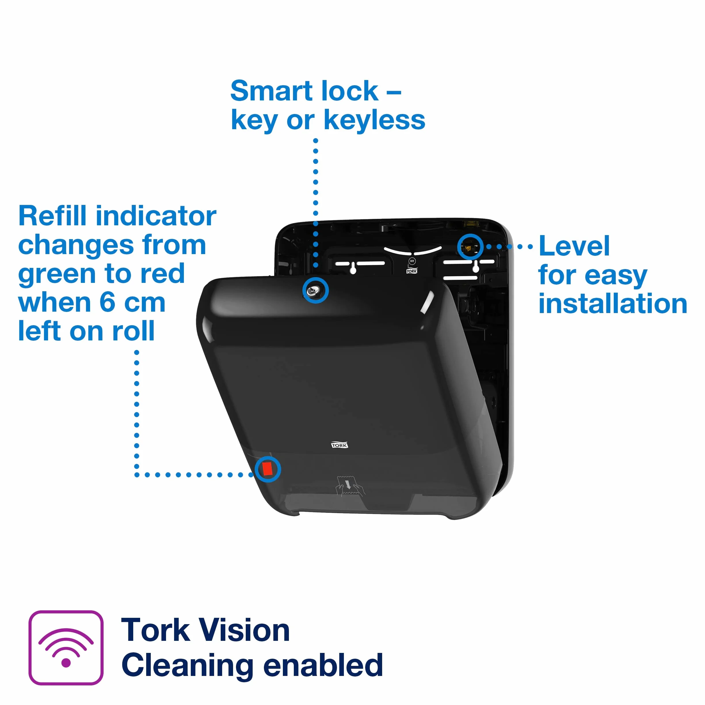 Tork Matic 551008 Distributore per asciugamani di carta H1, nero