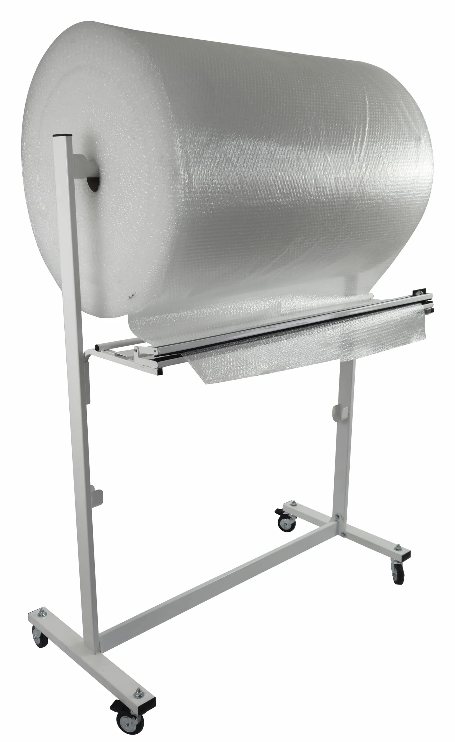 Tecnokit Supporto con taglierina per Rotoli pluriball 1 Posizione, per Bobine da 100cm, stuttura in Acciaio, cm 127x72x160 h Art.690