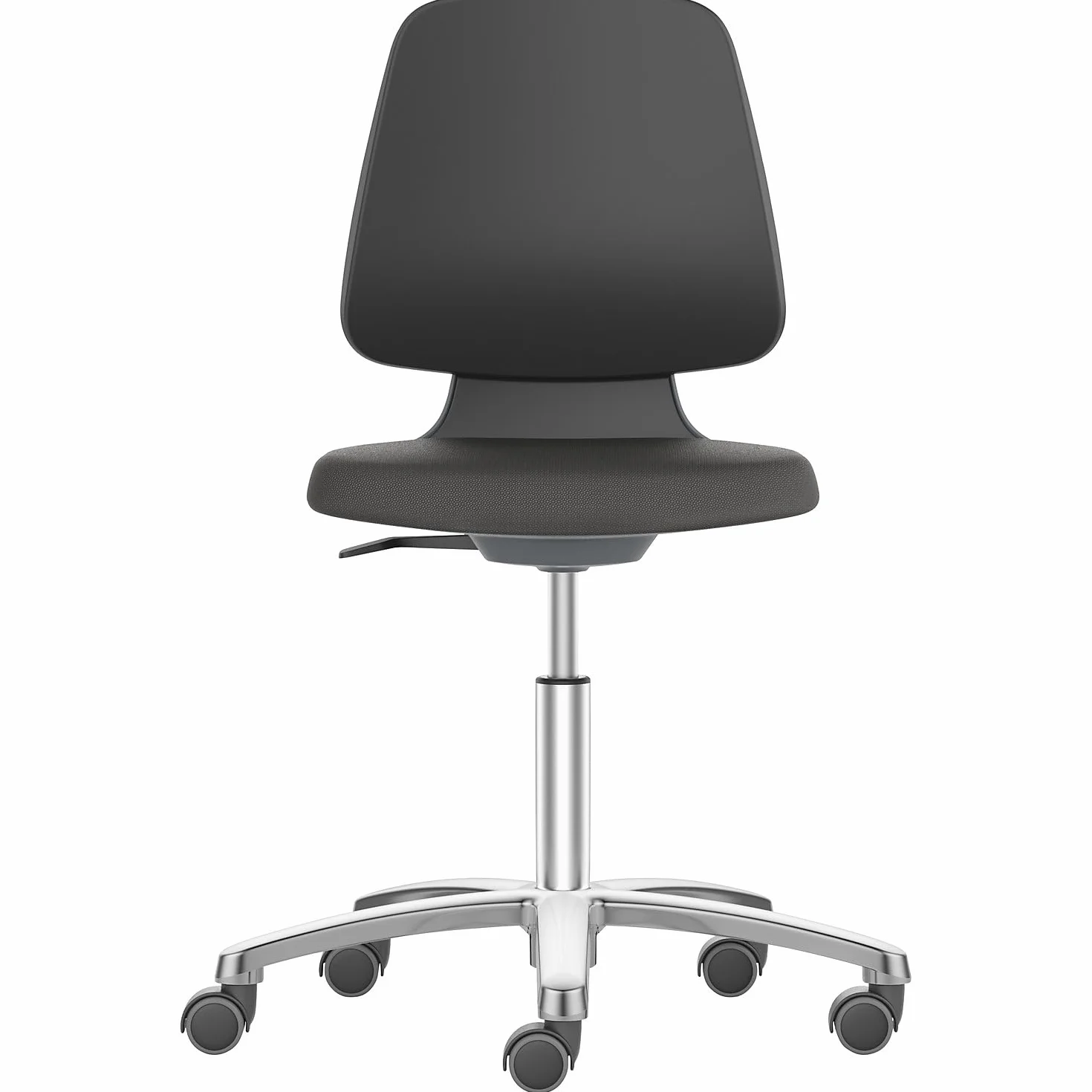 BIMOS | Sedia girevole da lavoro LABSIT | basamento a cinque razze con rotelle | sedile in PU espanso | verde