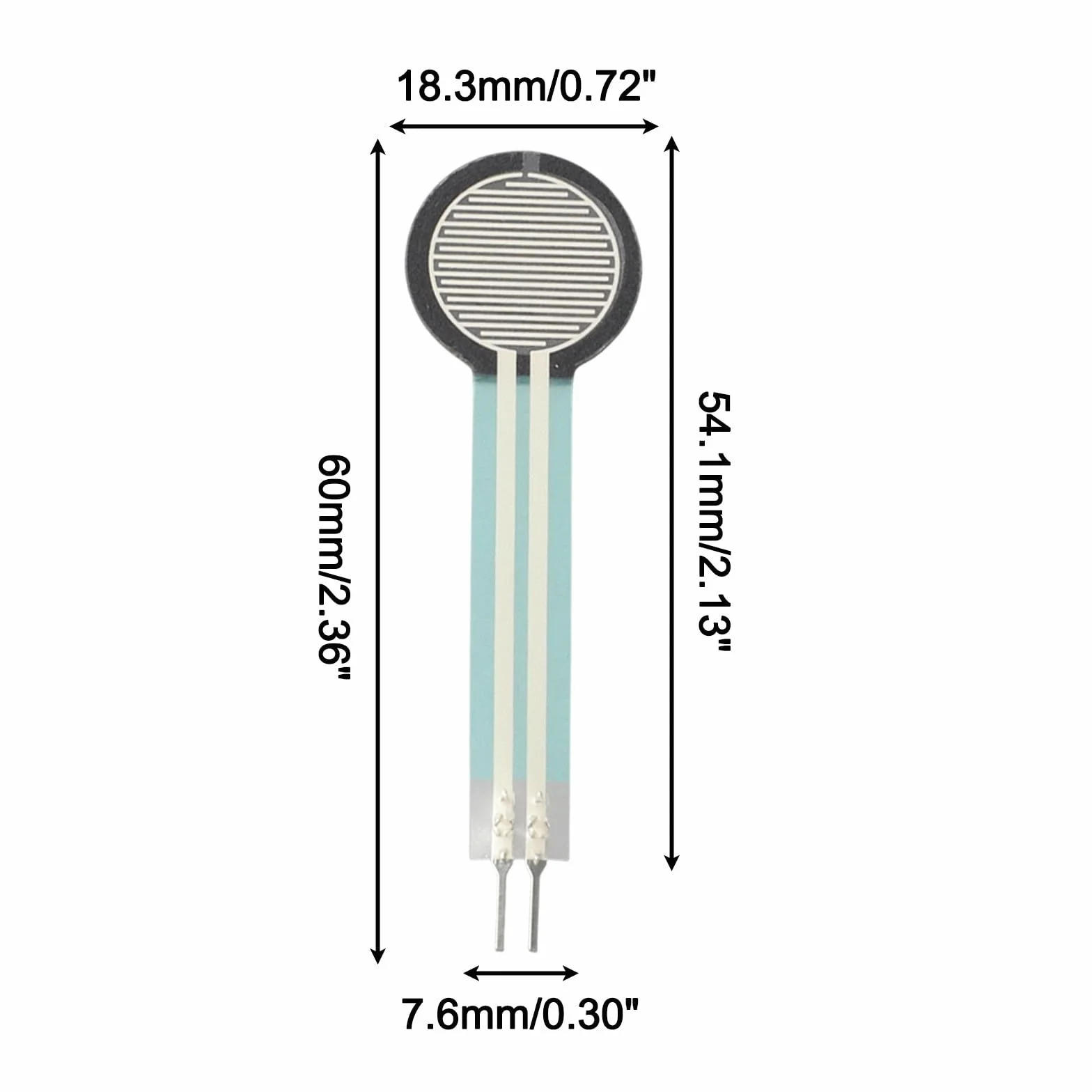 Sensori di pressione a film sottile 2PCS per resistenza di rilevamento della forza FSR402 con sensibilità affidabile per usi di misurazione dello stress e della forza