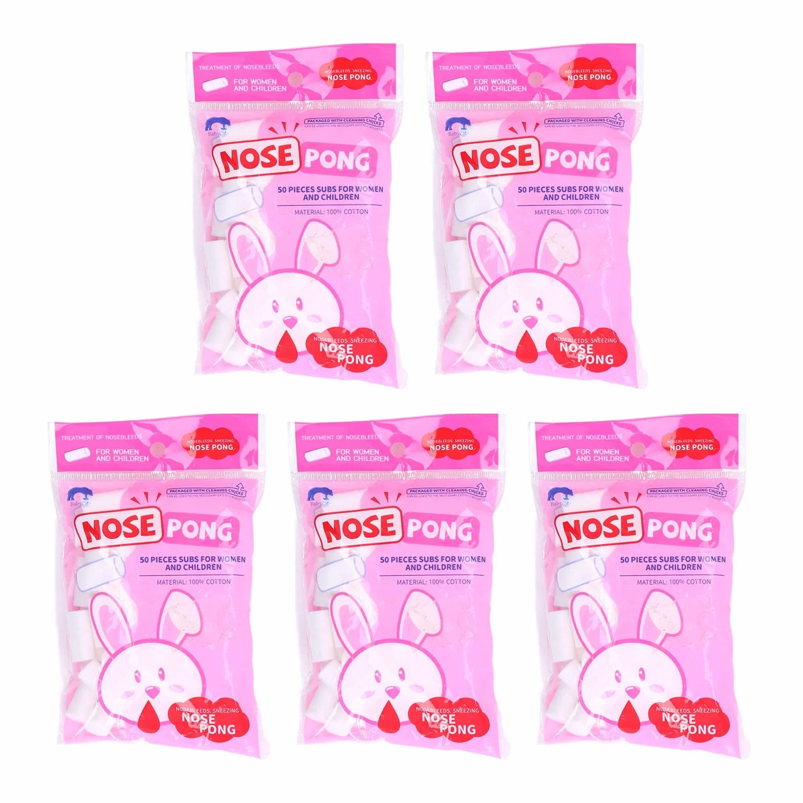 Tappi Nasali Emostatici per Bambini 5 Confezioni, Rotoli di Cotone Dentali Tampone Emostatico per Bocca e Naso(L)