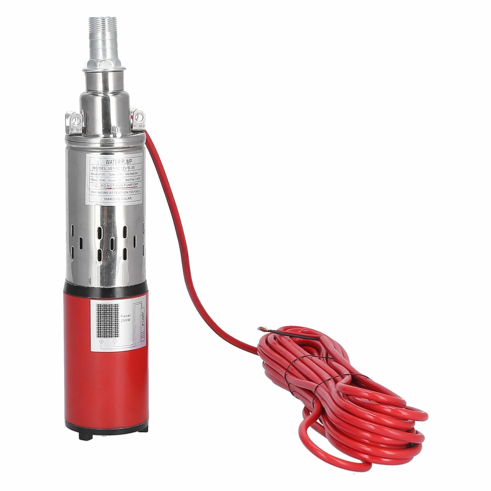 DC12V/10A Pompa Ad Acqua Solare Pompa per Pozzi Profondi Pompa Sommergibile a Vite Ad Alto Sollevamento per Barca da Pesca Irrigazione Agricola