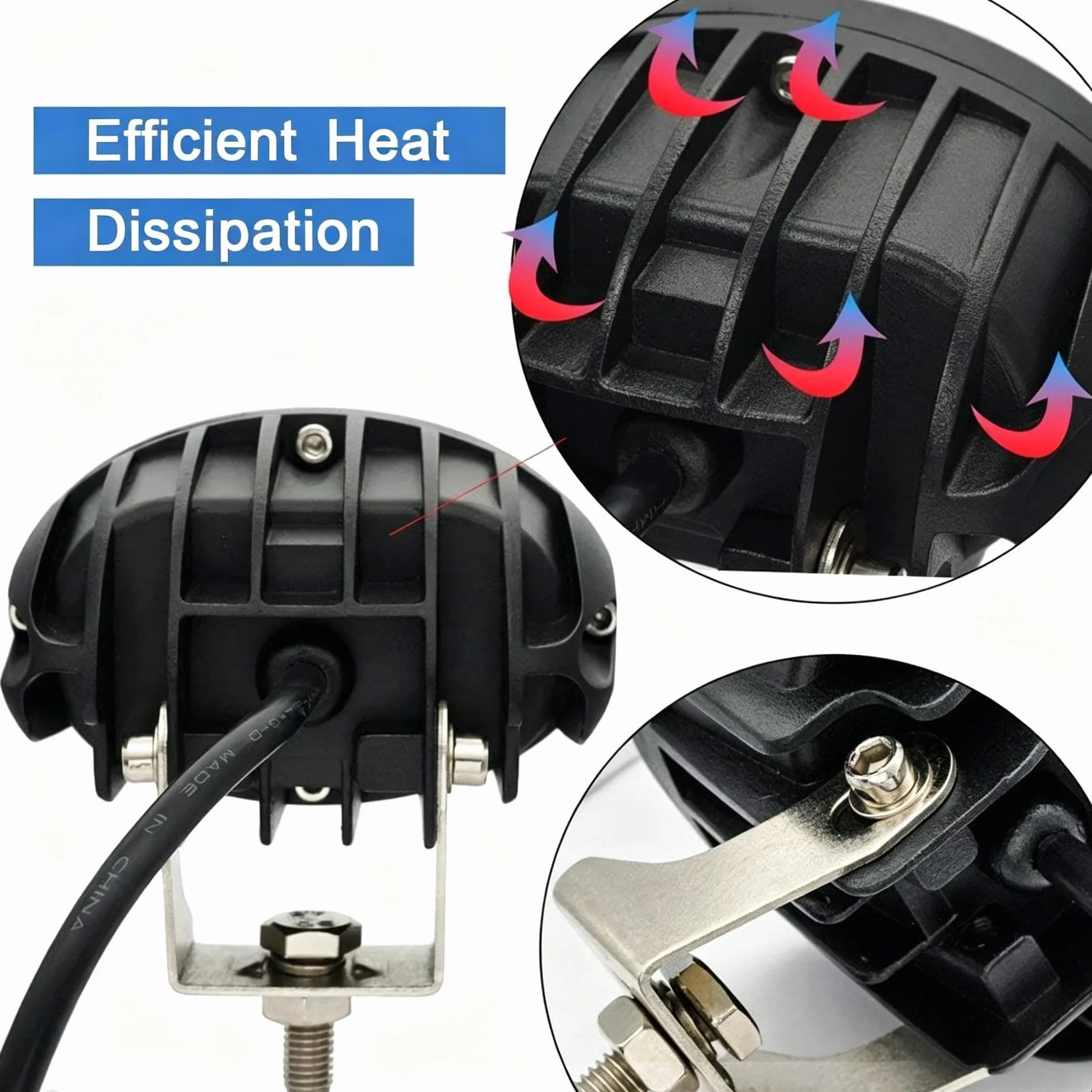 Dinfu Luce blu del carrello elevatore del LED 20W di sicurezza del magazzino della luce 12-80V per la luce del lavoro del trattore del camion offroad LED
