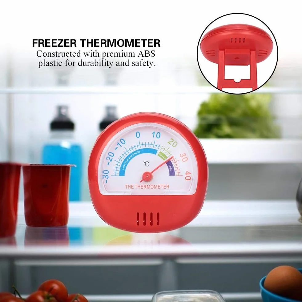 Termometro Frigo e Congelatore, Rosso, Meccanico, Analogico, ABS, 1 Unità