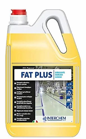 Fat Plus detergente sgrassatore energico detersivo concentrato inodore per industria alimentare e meccanica - Confezione : 2 taniche da kg.5,7
