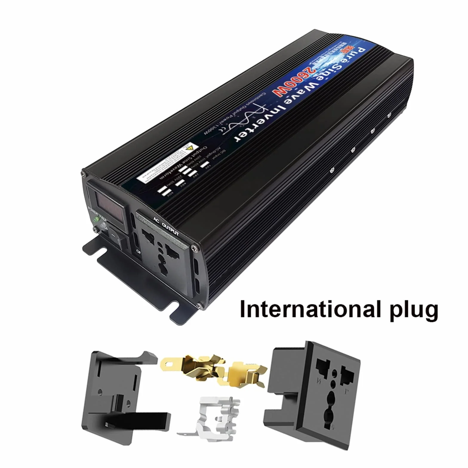 Inverter a Onda Sinusoidale Pura 12V 24V 48V 110V 220V 1000W 2000W 2600W Convertitore Solare Display LED