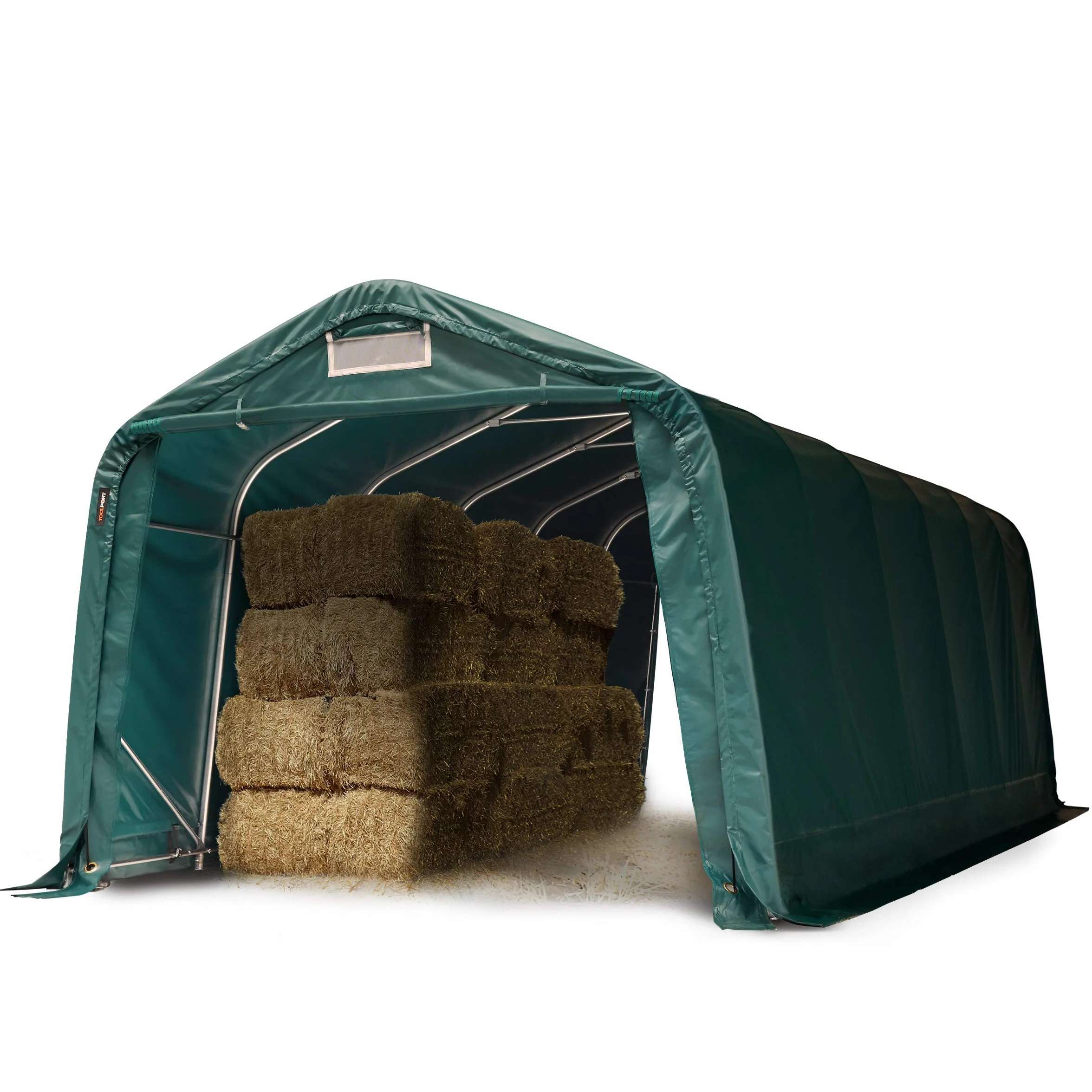 TOOLPORT Tenda da pascolo 3,3x7,2 m Riparo, Robusto Telo Verde in PVC 800N