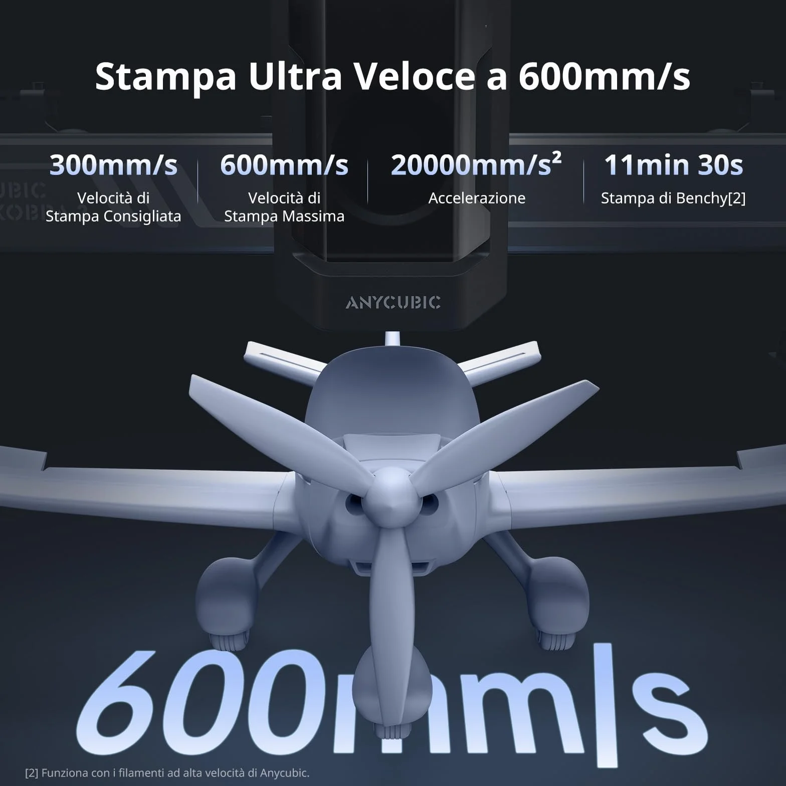 ANYCUBIC Kobra 3 Stampante 3D Intelligente per la Stampa Multicolore (da 4 a 8 Colori), Stampante 3D FDM ad Alta Velocità di 600 mm/s,Grande Volume di Stampa 250 * 250 * 260mm