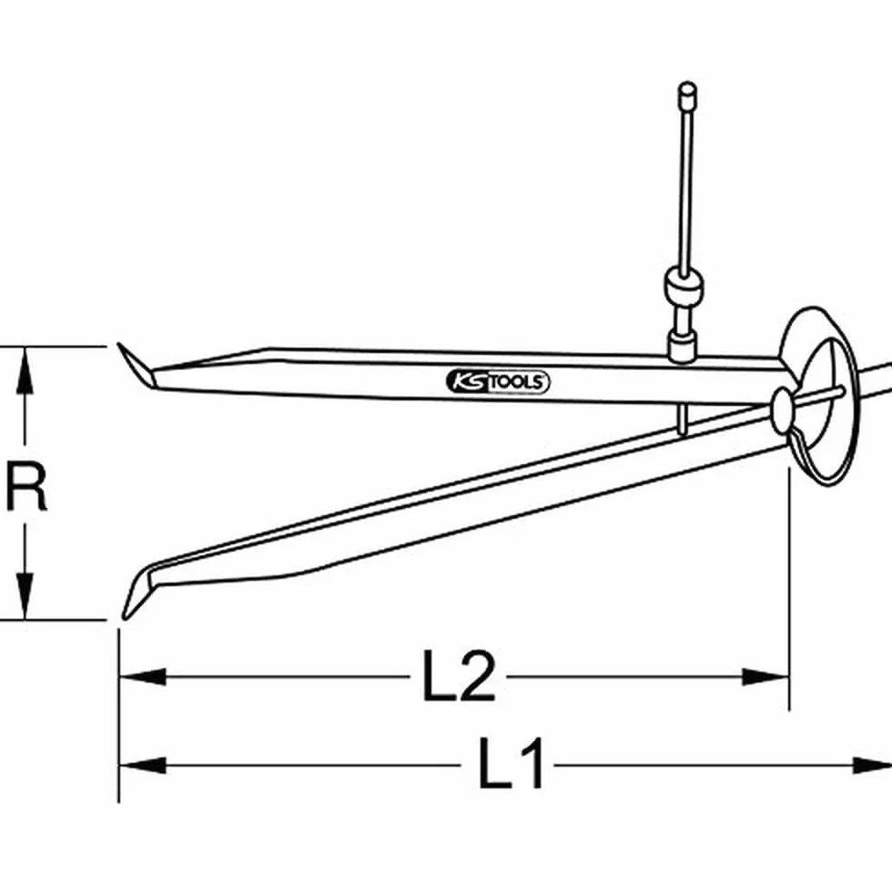 KS Tools 300.0424 Compasso per Interni di Precisione a Molla, 300 mm