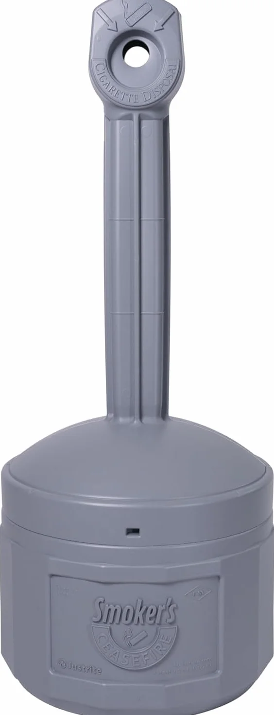 Justrite 26800 in polietilene ad alta densità (HDPE) cease-fire cenere di sigaretta, 4 litro di capacità, 5670, Grey, 1